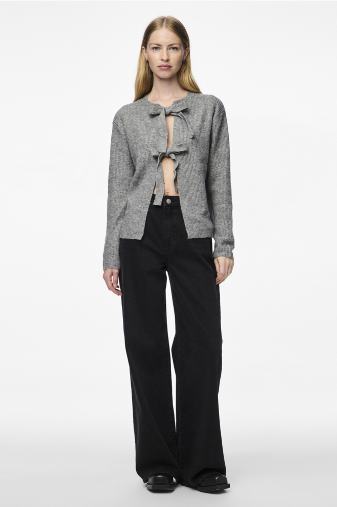 PCSILLY LS REV TIE KNIT NOOS BC 17150235 Medium Grey Melange